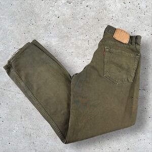 Vintage Levis 550 Jeans Green Denim Measures 30x32 Relaxed Tapered 90s‎ USA Made